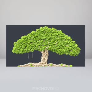 Mechový obraz Strom života bez rámu z přírodního mechu