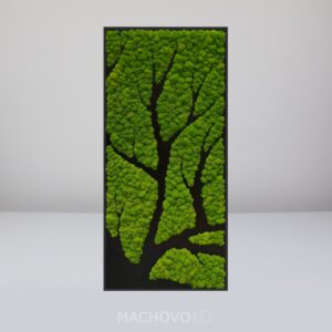 Mechový obraz strom VERTICAL LIGHT s rámem