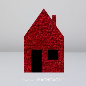 Machový obraz - domček s oknom červený-min