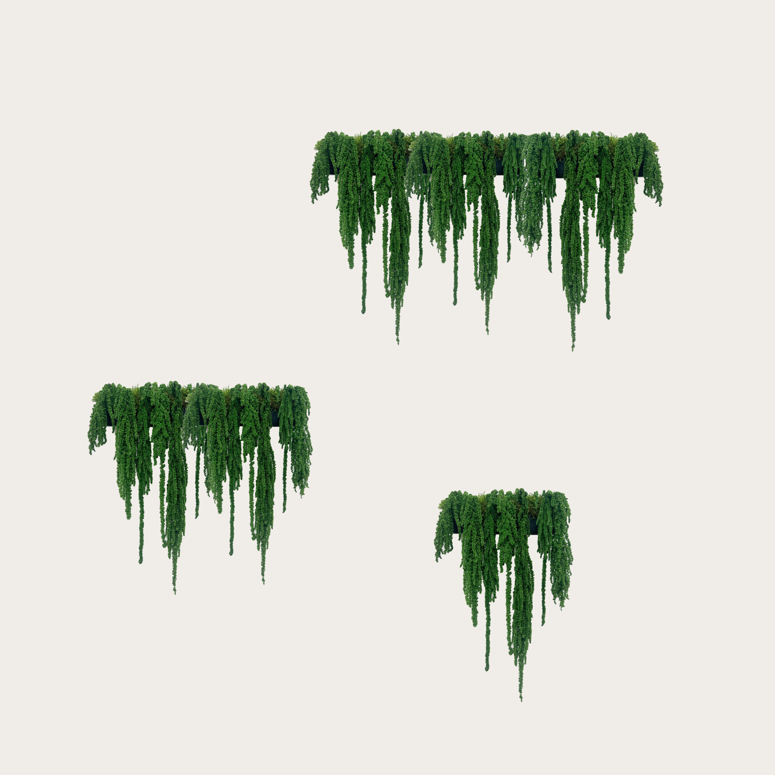 Rostlinná trojice Vodopád Amaranthus na zeď